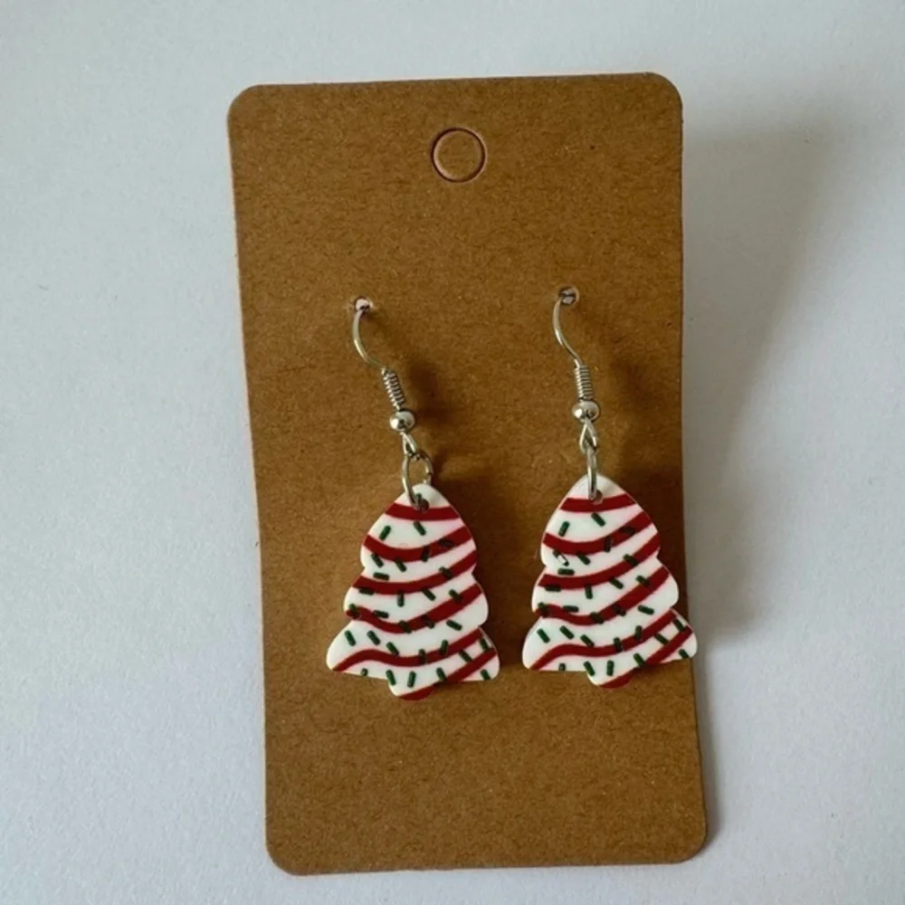 Christmas Tree Cake Earrings
